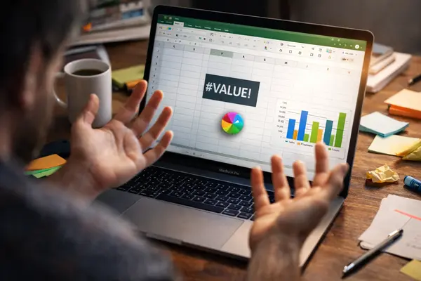 Monitor showing Excel frozen