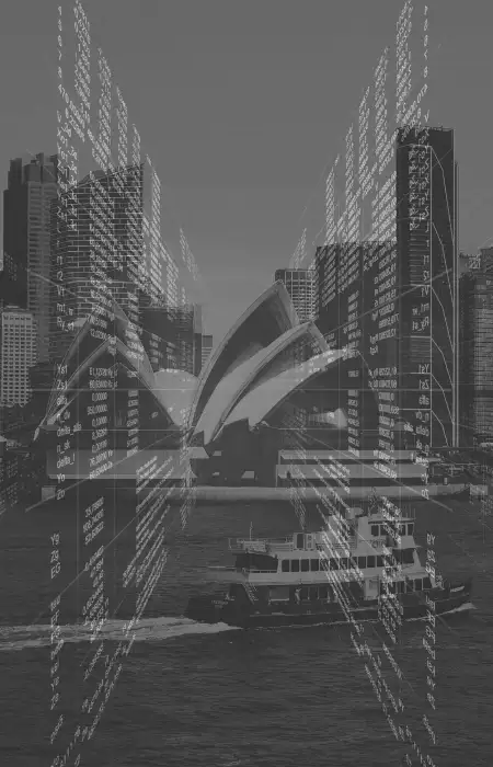 Computer code over the Sydney Opera House